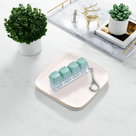 Keyboard Fidget Toy Keychain - Pressable Buttons Stress Relief Sensory Tool for Anxiety - Portable Keychain Gift for Adults Teens(A)