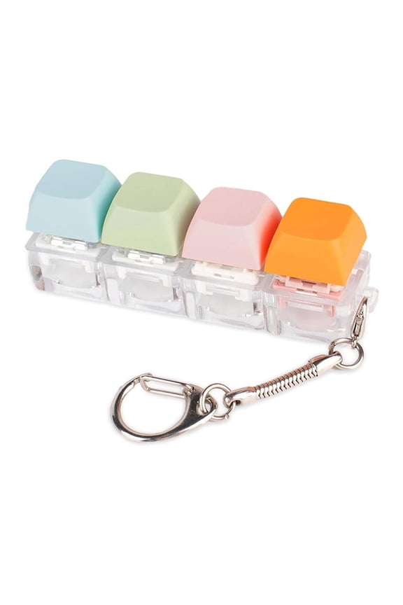 Keyboard Fidget Toy, Keychain of 4 Colors Clicker, Silent Toy for Library, Study Room