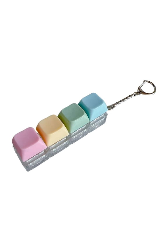 Keyboard Fidget Toy with LED Lights for Adults, Mechanical Feel Clicky Keychain Fidget Keyboard, Stress Relief & Anxiety Decompression Sensory Toy for Office Travel