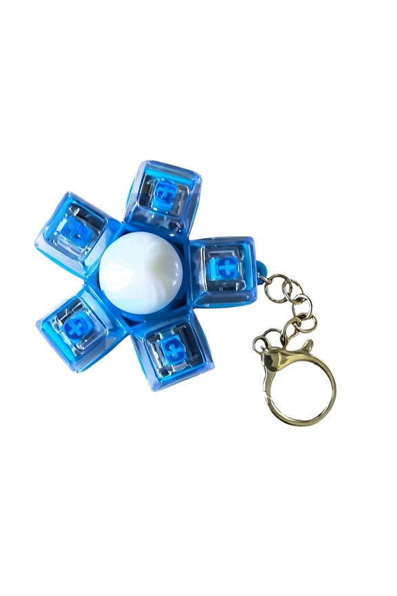 Keyboard Fidget Toy, Loud & Silent Fidget Keychain with LED Lights, Stress Relief Clicker Fidget Keyboard, Boost Focus and Calm Anxiety for Library Office Home