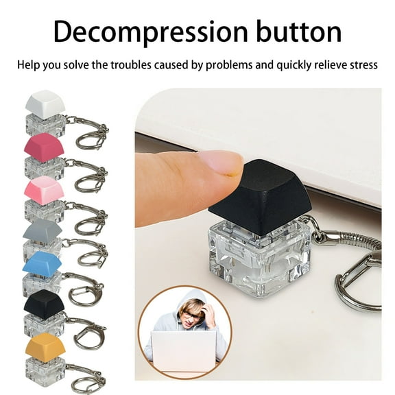 Keyboard Fidget Toy Stress Relief Fidget Button Toy Portable Finger Press Sensory Toy Anti-Anxiety Desk Toy for Focus Enhancement and Mood Relaxation(Pink)