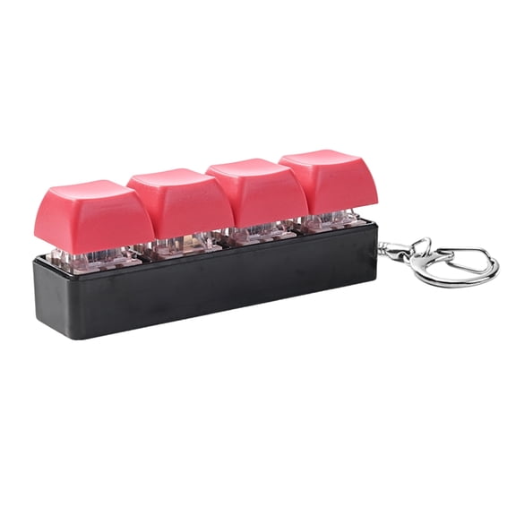 Keyboard Fidget Toy, Stress Relief Toy, Plastic 3*1in, Sensory Toy, Fidget Keychain, Keyring, Anxiety Stress Relief Play&nbsp;Sets, Red, 1 Pc