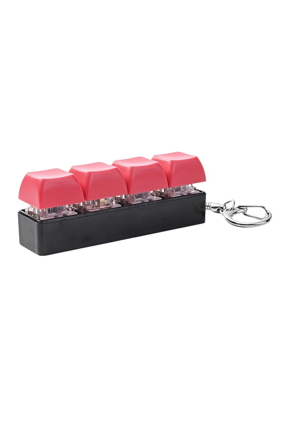 Keyboard Fidget Toy, Stress Relief Toy, Plastic 3*1in, Sensory Toy, Fidget Keychain, Keyring, Anxiety Stress Relief Play Sets, Red, 1 Pc
