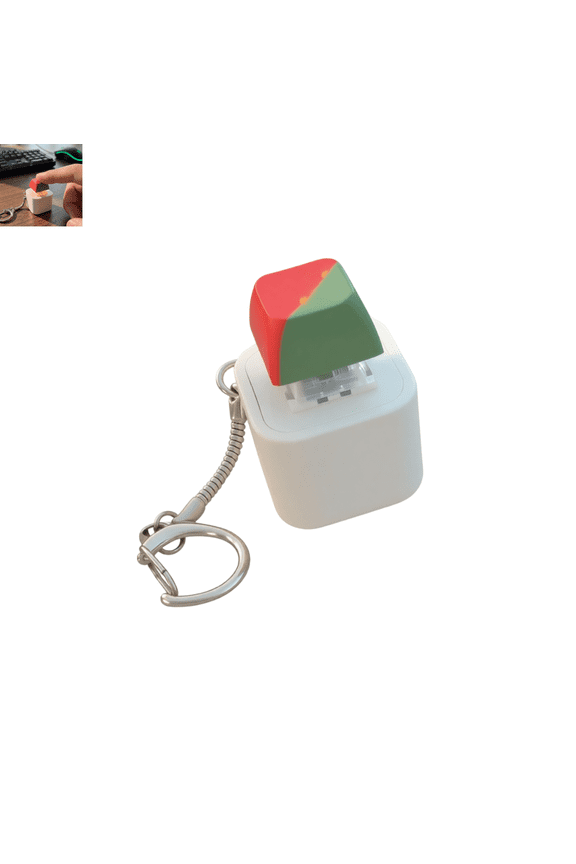 Keyboard Fidget Toy, Synchronized LED Light & Sound Fidget Clicker Keychain, Real Mechanical Key Feeling Sensory Toy, Anxiety Stress Relief Accessory, Ideal Present for Mechanical Keyboard Fans 1pc