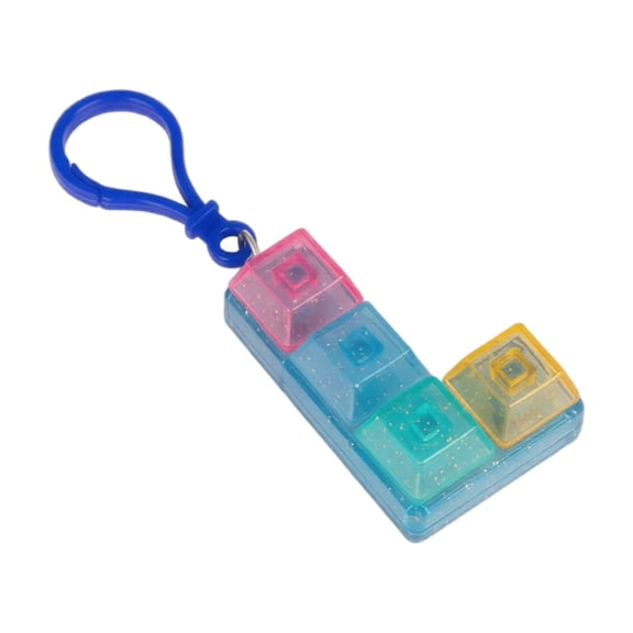 Keyboard Fidget Toy, Funny Style Push Keychain, 4-Button Clicking Sensory Toy, Stress Relief Keychain for Adults, Portable Pocket Toy With Carabiner Clip