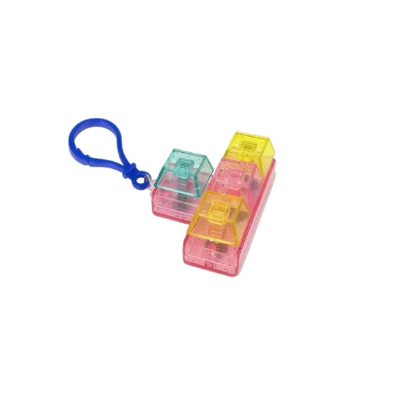 Keyboard Fidget Toy, Tetris Style Push Pop Keychain, 4-Button Clicking Sensory Toy, Stress Relief Keychain For Kids Adults, Portable Pocket Toy With Carabiner Clip