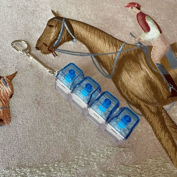 Keyboard Fidget Toy With LED Lights 4 In 1 Loud Stress For Adults Clicker Decompression Keychain to Relief Stress (Clear Blue-Bule Base )