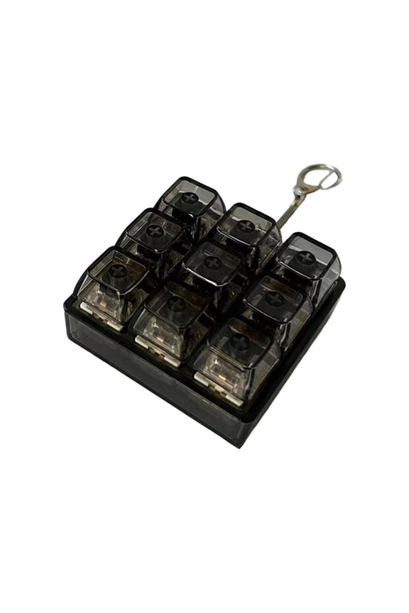 Keyboard Fidget Toy for Adults Fidget Clicker Decompression Fidget Keychain Stress Relief Presents for Adult to Relief Stress Pass The Time (Black)