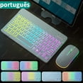 thumbnail image 1 of Keyboard For Tablet Android iOS Windows Wireless Mouse Keyboard Bluetooth-compatible Rainbow Backlit Keyboard For iPad Phone, 1 of 10