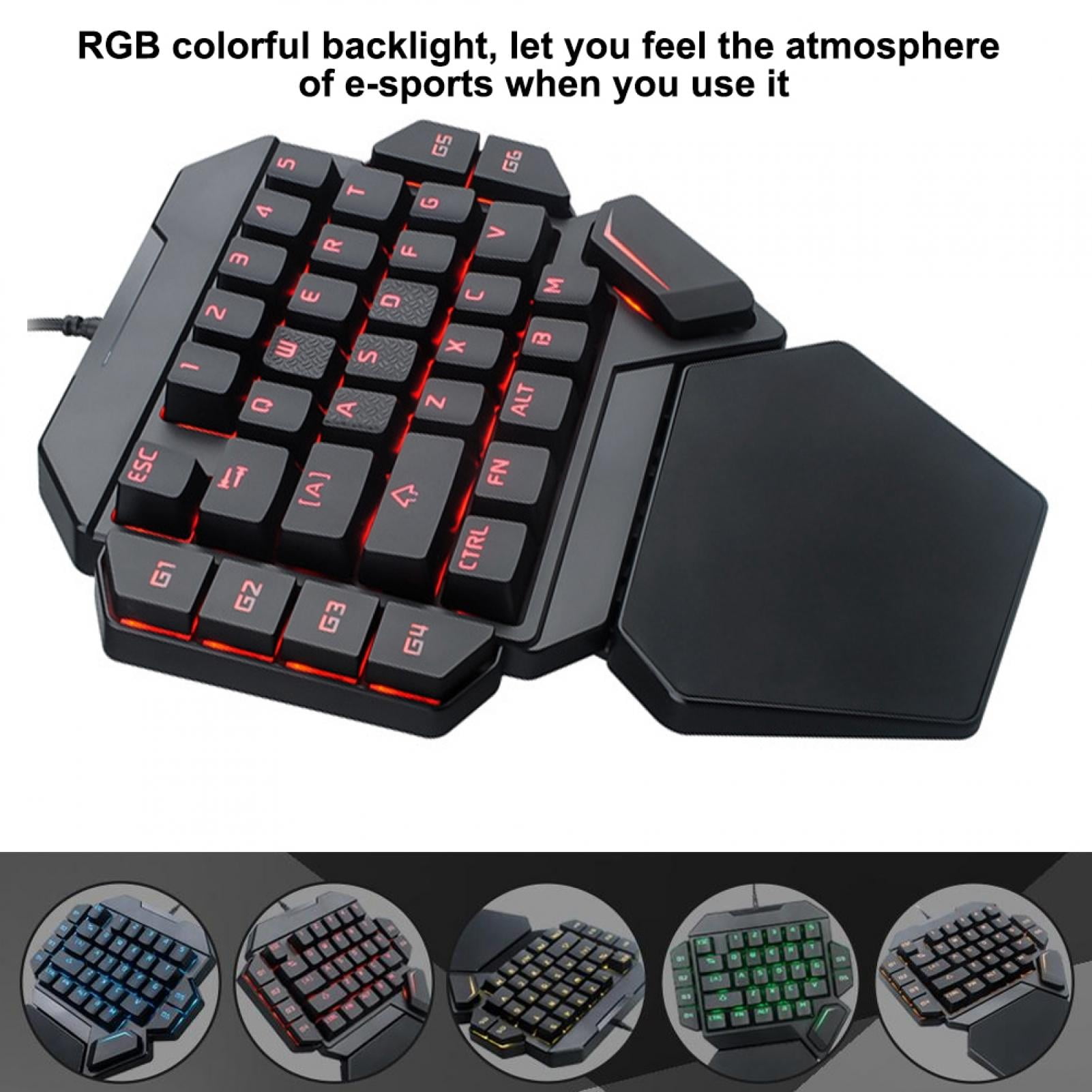 Keyboard Gaming Keyboard Plastic Onehanded Keyboard Rgb Blacklight