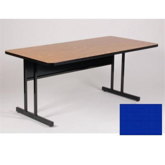 Keyboard Height Work Station in Walnut (24 in. x 36 in./Blue)