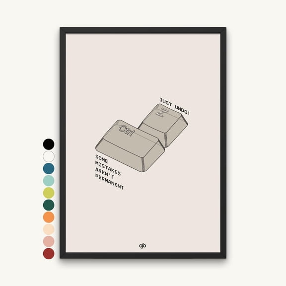 Keyboard Inspirational Wall Art Print, Unframed Paper Poster 8x10in