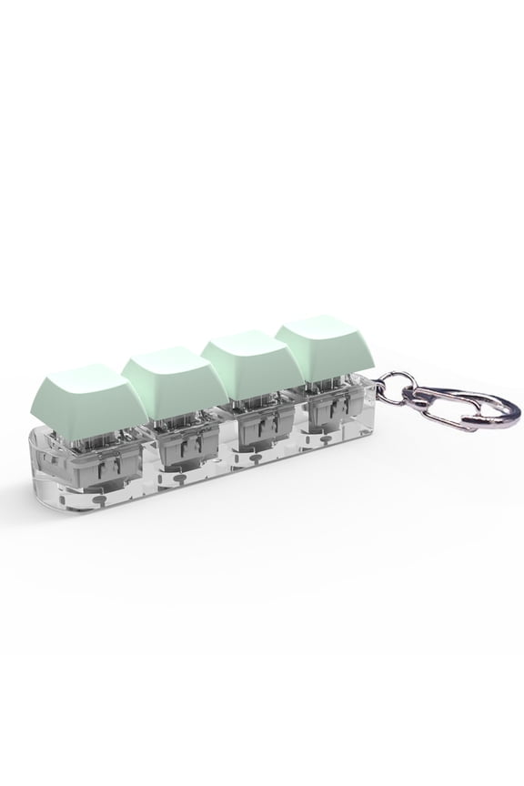 Keyboard Key Toy Button Keycap Fidget Keychain Decompression Toys(Light Green)