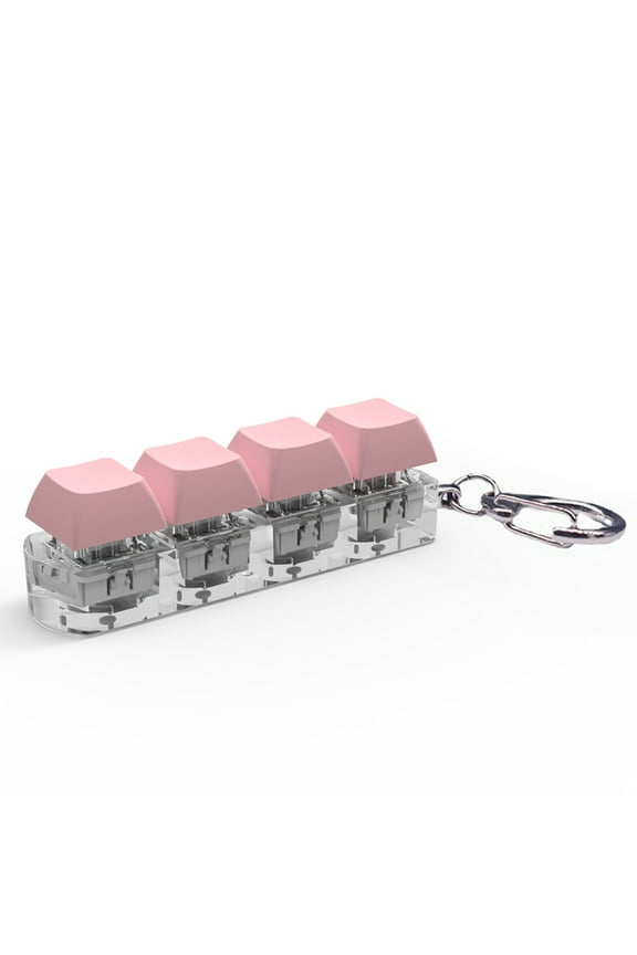 Keyboard Key Toy Button Keycap Fidget Keychain Decompression Toys(Pink)