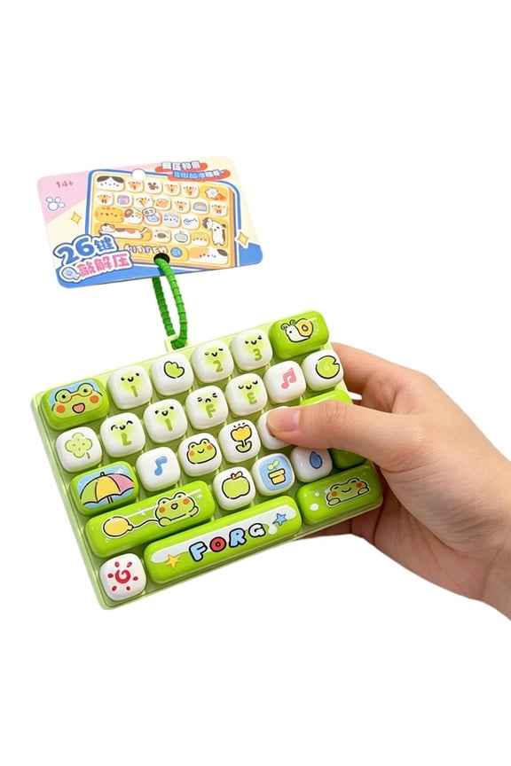 Keyboard Keychain Fidget - 26 Silent Click Keys, Portable Stress Relief Toy for Backpack or Desk