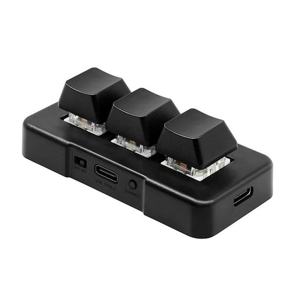 Keyboard MK321-Pro 3-key Customized Keyboard With Mechanical Blue Switch USB+2.4G+BT Connection For Office Game Multimedia Black