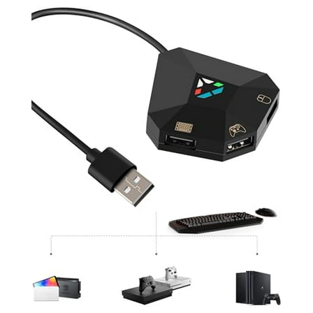 Keyboard and Mouse Adapter for Nintendo Switch,Switch Keyboard Adapter for Playing Fortnite,Apex,FPS,RTS,Plug and Play Mouse Converter for Xbox One/PS4 Support Custom Key Mapping