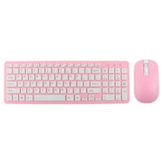 Keyboard Mouse Combo, Thin Wireless Mouse, Game Keyboard, For Office Worker Wireless Pink Set