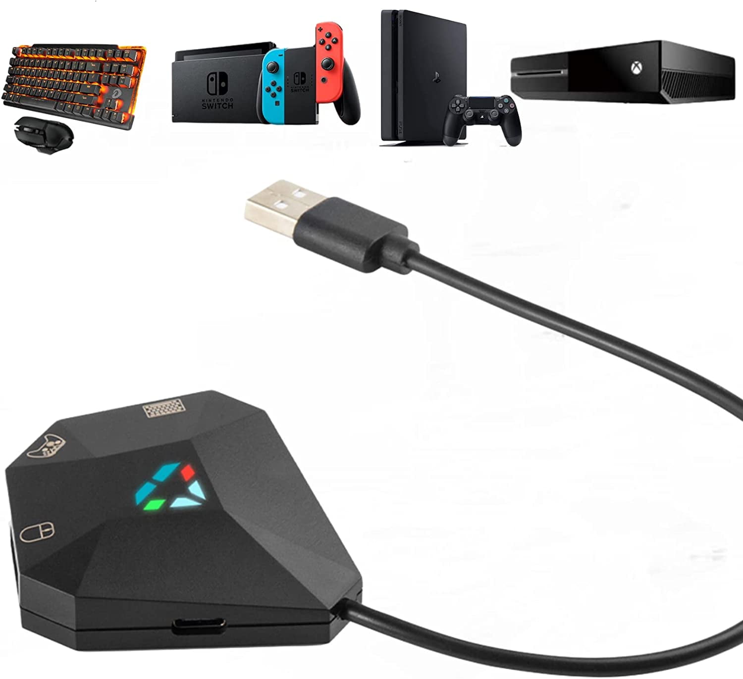 Keyboard & Mouse Converter Adapter for N-Switch/PS4, Xbox One, PS3