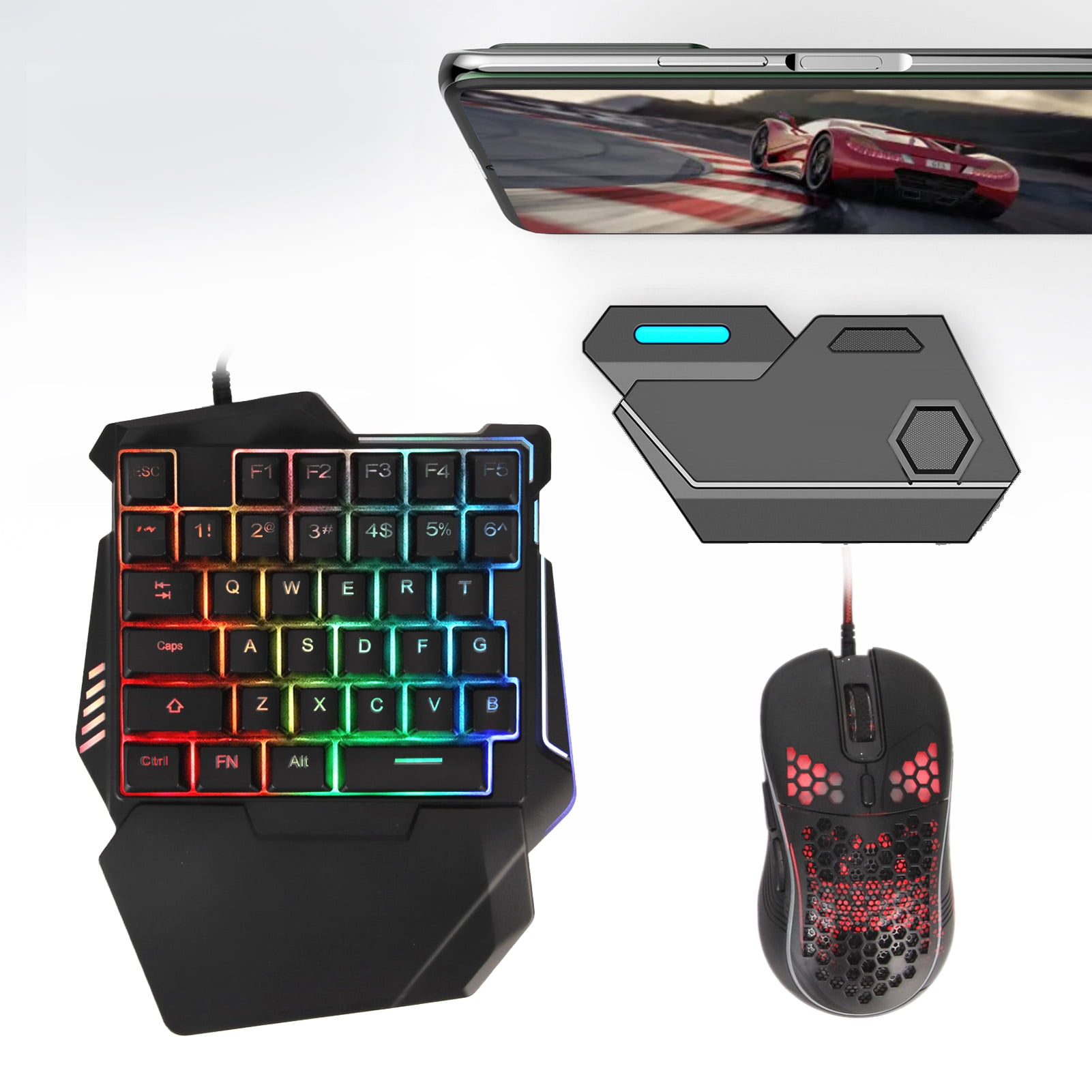 Keyboard Mouse Converter, Gaming Mouse Silent Gaming Keyboard High
