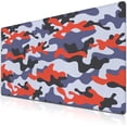 thumbnail image 1 of Keyboard Mouse Pad Blue Home Office Desk Pad Large Mousepads Computer Mat Keyboard Desk Mat Waterproof Non-Slip Rubber Base 35.4" X 15.7" for Game Office, Camouflage with Red Spots, 1 of 6