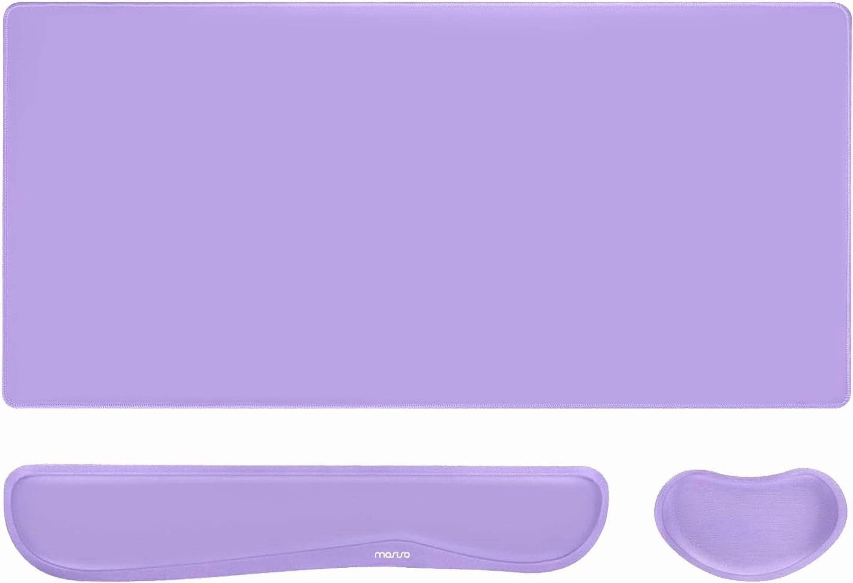 Keyboard Mouse Pad Set, Gaming Mouse Pad&Keyboard Wrist Rest&Wrist Rest, Ergonomic Wristrests with Memory Foam Home Office Easy Typing Cushion Non-Slip Mousepad, Purple