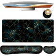 thumbnail image 1 of Keyboard Mouse Pad Set,Large Gaming Mouse Pad+Keyboard Wrist Rest+Wrist Rest+Coaster,Computer Desk pad Set Wrist Support for Office Desktop Laptop. (35.4" x 15.7") Extended Desk Mat (Floral), 1 of 4