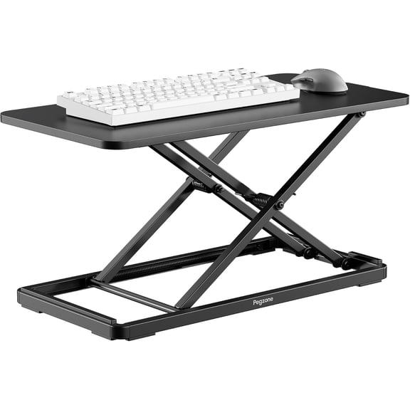 Keyboard and Mouse Riser for Desk, 24 x 12 in Ergonomic Keyboard Riser, Height Adjustable Standing Keyboard Tray with X-Frame Support, No Assembly Keyboard Stand for Desktop, Black