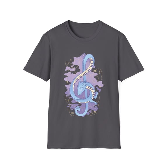 Keyboard Music Dragon Lovers Men Women Graphic Novelty Tee