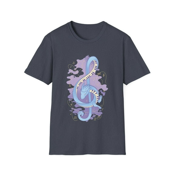 Keyboard Music Dragon Lovers Men Women Graphic Novelty Tee