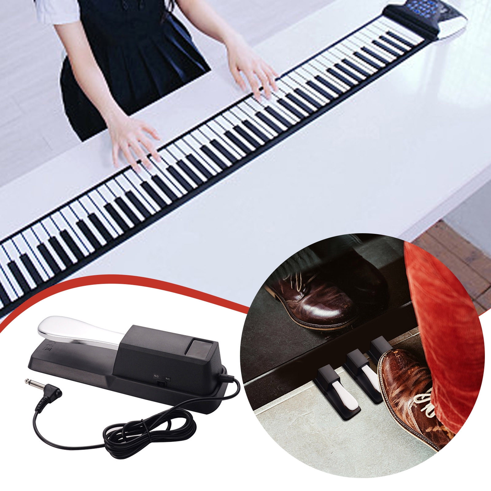 Keyboard Piano Pedal Sustain Pedal Polarity Anti Slip Universal Digital