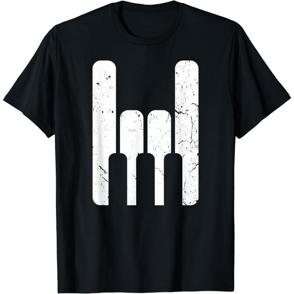 Keyboard Player Keyboardist Piano Player Pianist, Rock Horns T-Shirt