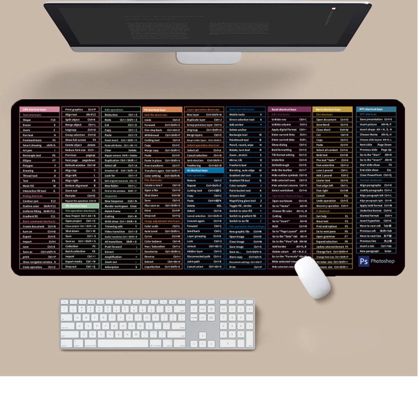 Keyboard Shortcut Mouse Pad, Office/Excel/Word/Ppt Shortcuts Cheat Sheet Mat