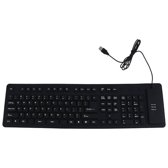 DEEPCRAFF Keyboard Foldable Black Silicone 1Pcs