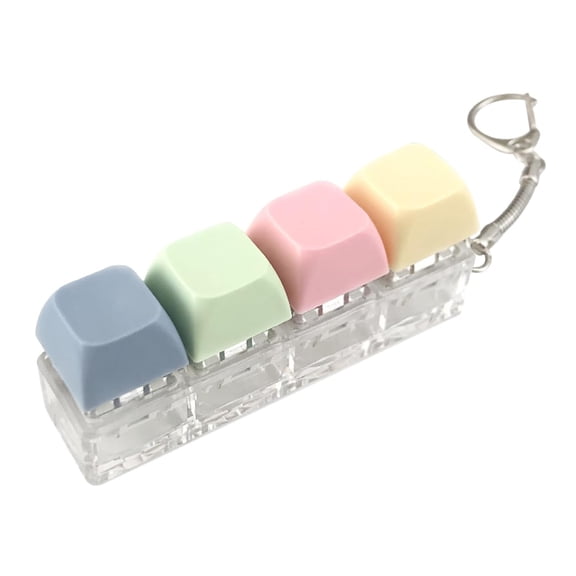 Keyboard Squeeze, Clicky Keyboard Squeeze, 4X1 In, Four Macaron Keys, Relaxation Toys, Squeeze Toys Keyboard, 1 Pc