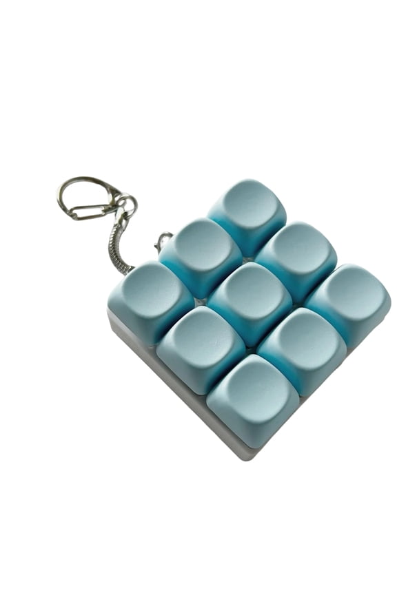 Keyboard Squeeze Toy, Clicker Squeeze Toy, 2X1.5 In, Light Blue, Sensory Squeeze, Relaxation, Cute Desk, Decorative Gadget, 1 Pc, Keychain Squeeze
