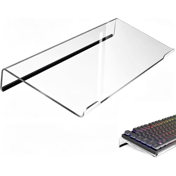 Keyboard Stand for Desk, 17 Inch Clear Ergonomic Keyboard Riser with Anti-Slip Silicone Strips, Sturdy Computer Keyboard Lift for Office Home Gaming Typing