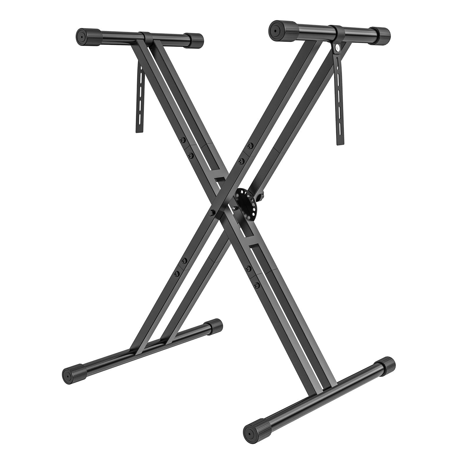 Keyboard Stand  Iron Digital Piano With Locking Straps - Heavy Duty Double X Style Fits 54-88 Key Electric Pianos Dj Turntables Synths And Midi Keyboards. Load Capacity 100lb