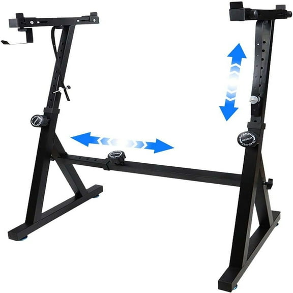 Keyboard Stand Piano Adjustable Z Style Piano Stands Heavy Duty Stable and Portable with Height and Width Adjustable Fits for 44, 54, 61 And 88 Keys Electric Pianos Black