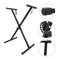 thumbnail image 1 of Keyboard Stand Single X Style Adjustable Digital Electric Piano Riser Durable & Sturdy Music Synthesizer Holder Stands For 61 76 88 Keys,Black, 1 of 9