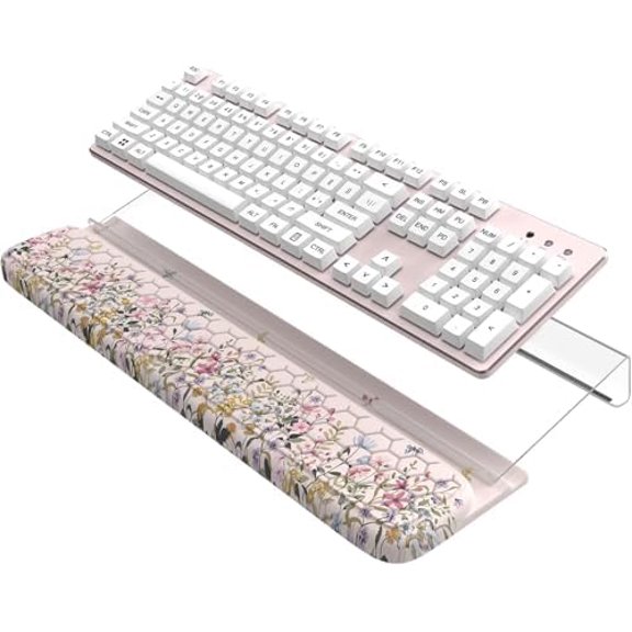 Keyboard Stand with Wrist Rest, Ergonomic Wrist Rest Office Desk Accessorie, 3-Level Height Adjustment Acrylic Keyboard Riser, Easy Typing Wrist Support for Computer