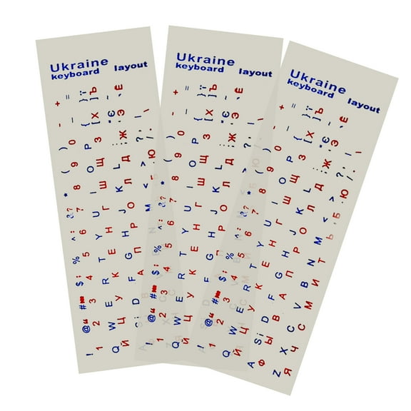 Keyboard Stickers Ukraine Letters Waterproof Durable Button Sticker Matte Black/Clear Background Keypad Cover 13x11mm