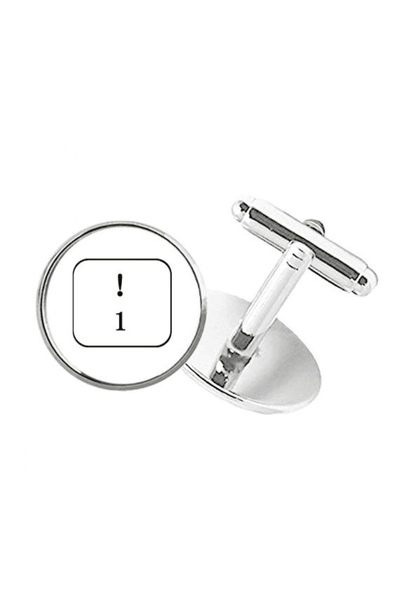 Keyboard Symbol 1 Round Button Cuff Clip Stud Cufflinks
