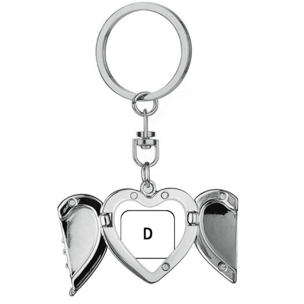 Keyboard Symbol D Art Deco Fashion Heart Angel Wing Key Chain Holder