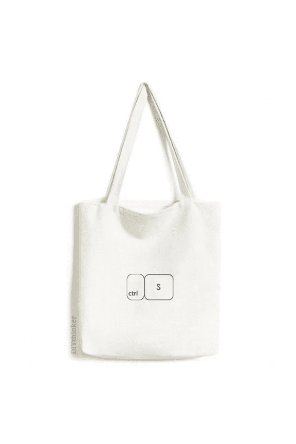 Keyboard Symbol ctrl S Art Deco Fashion Tote Canvas Bag Shopping Satchel Casual Handbag