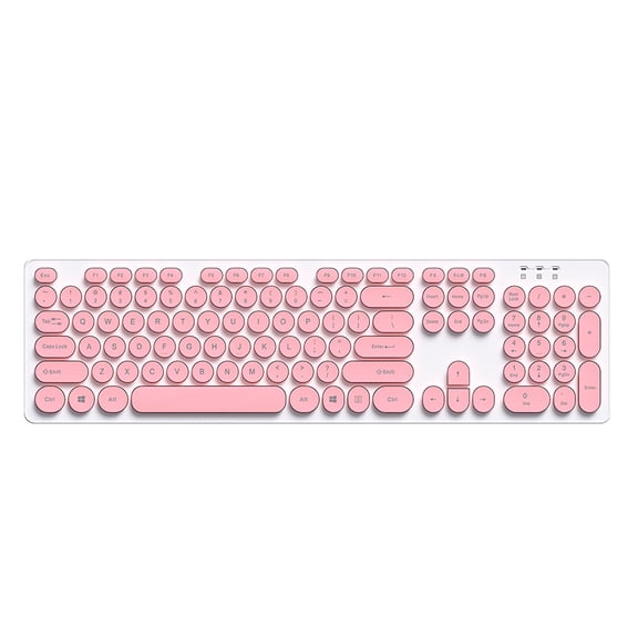 Keyboard T-WOLF TF770 2.4G Wireless Keyboard Mouse Combo Punk Round Keycap Comfortable Mute Typing Wide Compatibility Pink