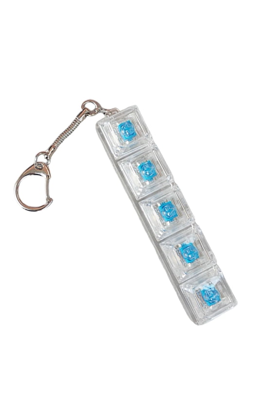 Keyboard Toy 5-Key, LED Light Up Fidget Keychain for Stress, Loud Decompression Tool for Adults, Office Desk Gadget, Fun Gift for Teens