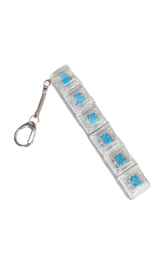 Keyboard Toy 6-Key, LED Light Up Fidget Keychain for Stress, Loud Decompression Tool for Adults, Office Desk Gadget, Fun Gift for Teens