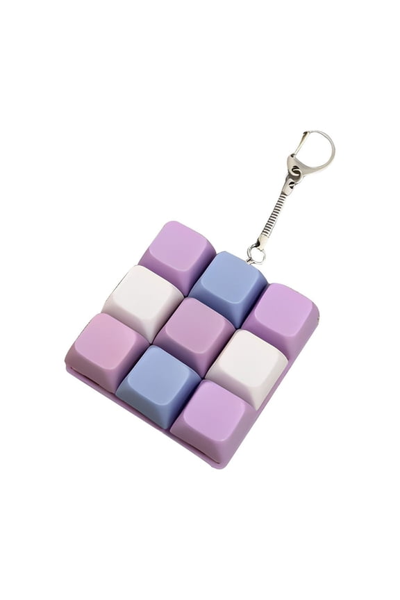 Keyboard Toy Keychain Anti Stress Keyboard Decompression Button Finger Clicker Toys Stress Relief Fidget Set for Adults Kids Pop Bubble Popper Sensory Toys Pack Office Desk