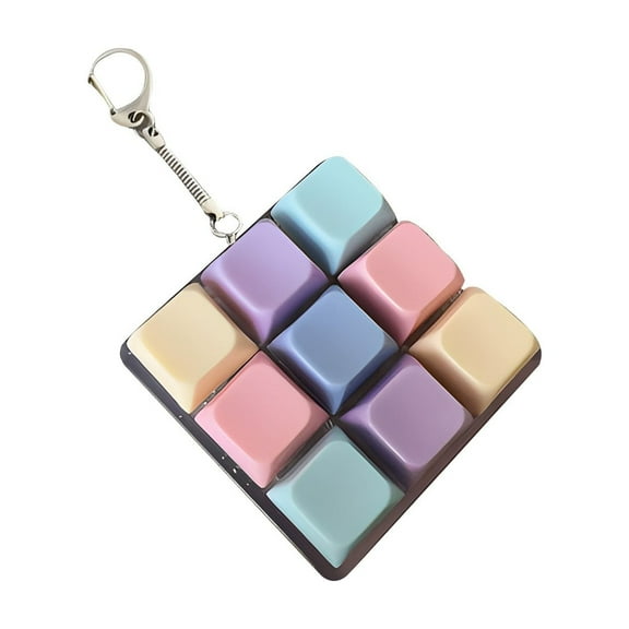 Keyboard Toy Keychain Anti Stress Keyboard Decompression Button Finger Clicker Toys Stress Relief Fidget Set for Adults Kids Pop Bubble Popper Sensory Toys Pack Office Desk